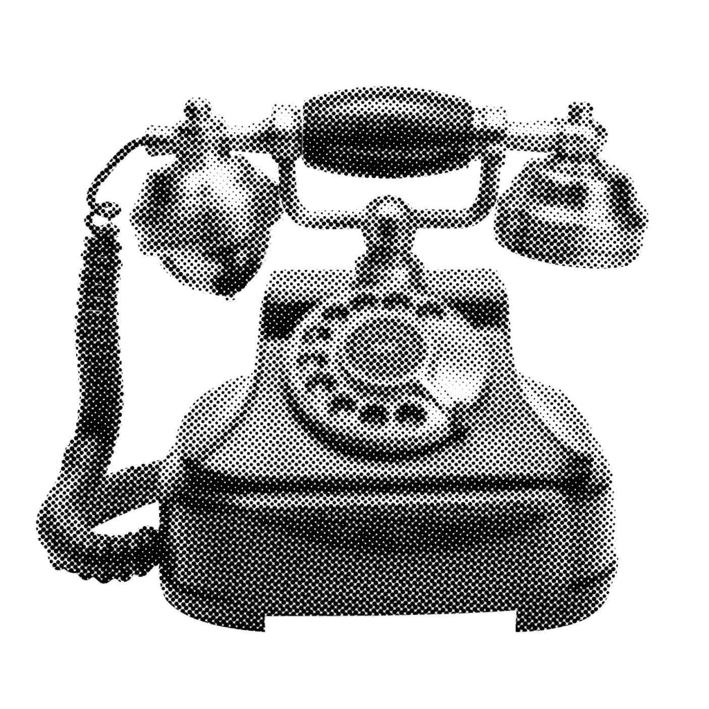 Halftone collage classic telephone element